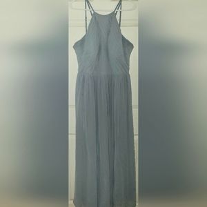 Azazie dusty blue halter dress sz 14